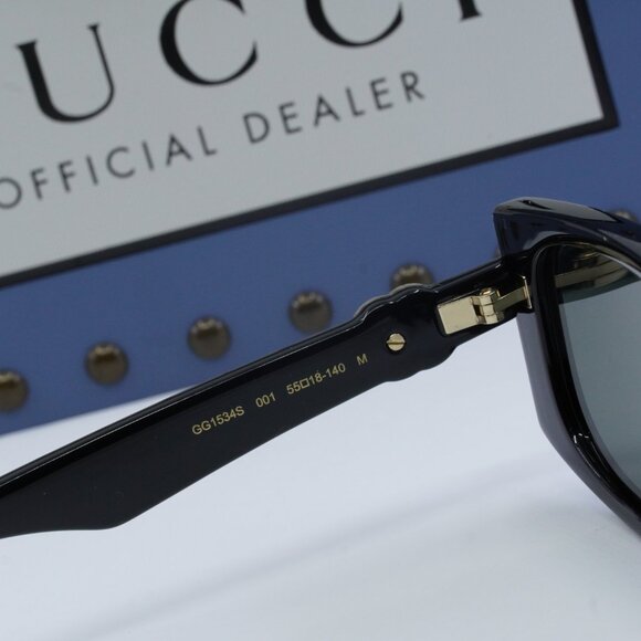 Gucci GG1534S 001 Rectangle Sunglasses - Black/Grey - Picture 6 of 11